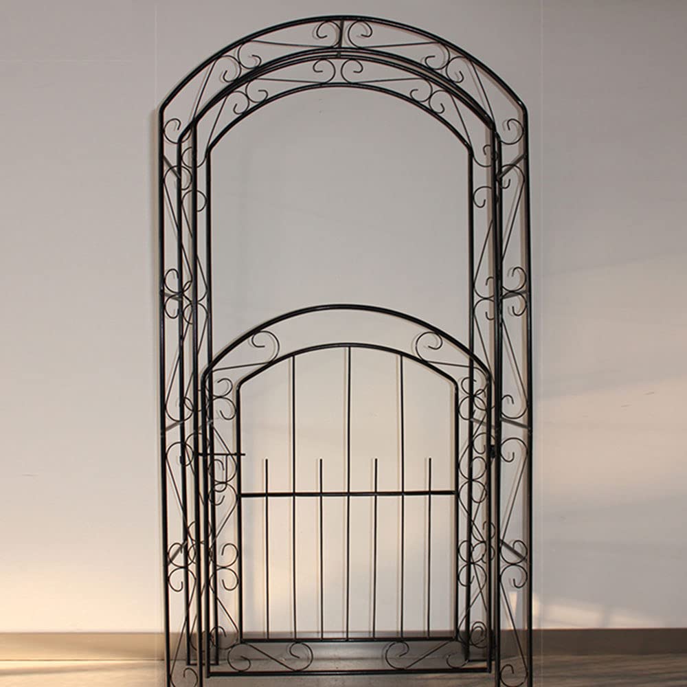 Amazon.co.jp: ガーデンアーチ 扉付き，鉄製 バラアーチ ローズアーチ