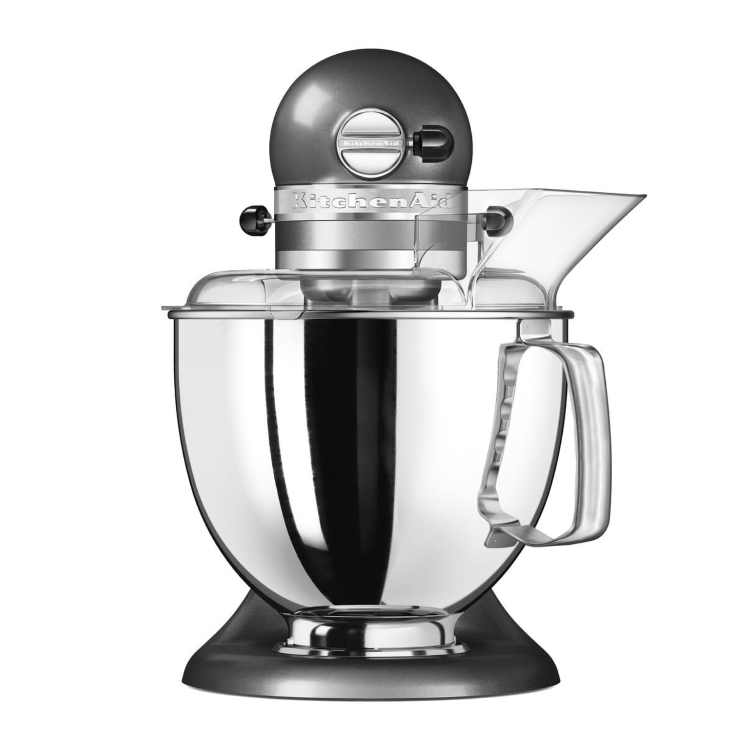 KitchenAid Robot kuchenny – Artisan – uchylny przetwarzacz spożywczy – ugniatarka do ciasta z 5 akcesoriami – 2 miski ze stali nierdzewnej – 4,8 l – srebrny medalion