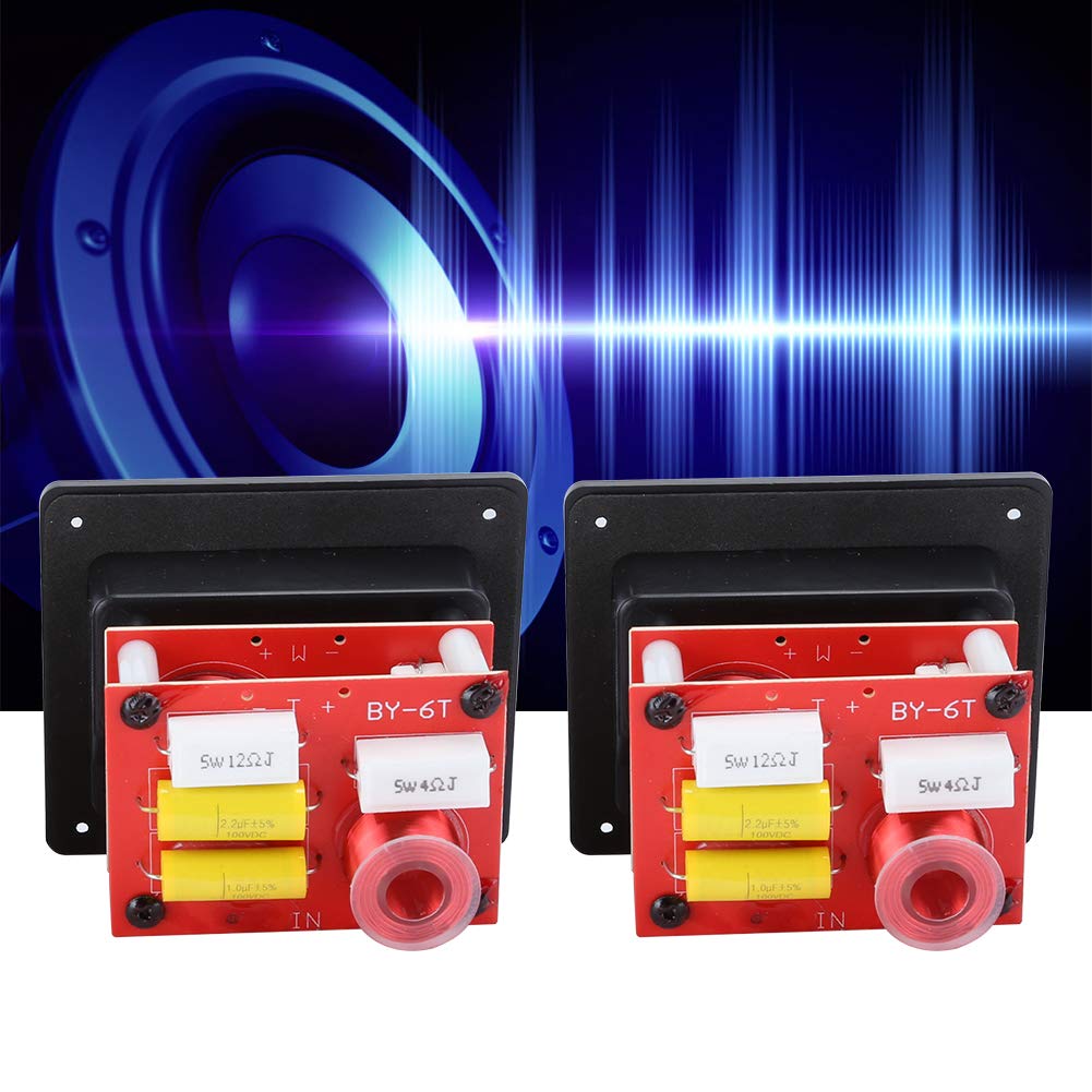Filtros de Cruce de, 2 Piezas HiFi 400W Distribuidor Divisor de Frecuencia de Graves/Agudos Ajustables, Filtros de Cruce de de Altavoz de 2 Vías, para Estantería de 3 a 8