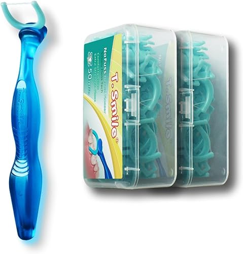 Evolutionary Clean - Juego de recambios de hilo dental más mango de longitud media (1 mango + 100 recambios)