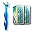 T.Smile NoFuss Dental Flosser Kit, 5-inch Long Handle & Refill Heads, Extra-Strength Floss for Comfortable Clean, Fluoride Free, (1 Blue Handle + 100 Extra-Strength Floss Refills)