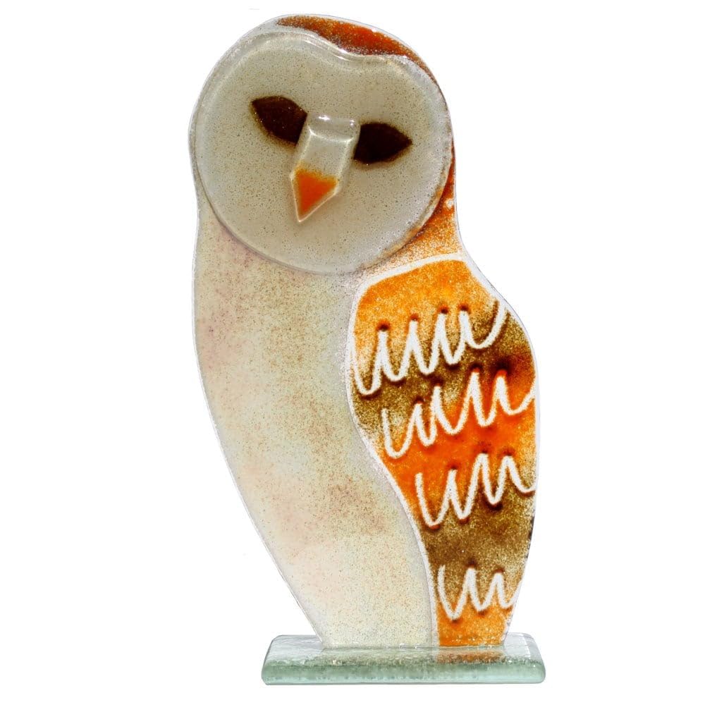 D&J Glassware D & J Glassware Fused Glass Barn Owl Ornament L 92494