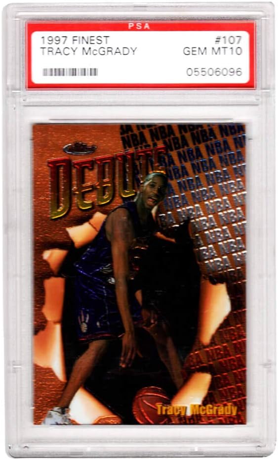 Tracy McGrady (Toronto Raptors) 1997 Topps Finest Basketball #107 RC Rookie Card - PSA 10 GEM MINT