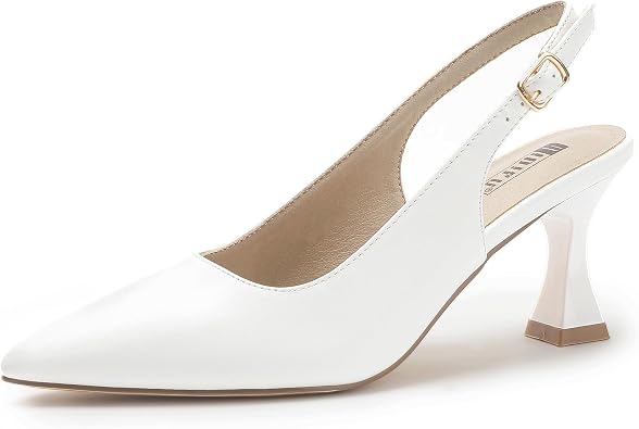 IDIFU IN3 Slingback Clear Heels Womens Pumps Closed Pointed Toe Kitten Low Short Prom Wedding Party Club Dress Shoes for Women Sexy Dressy Cute Trendy Heels Pumps