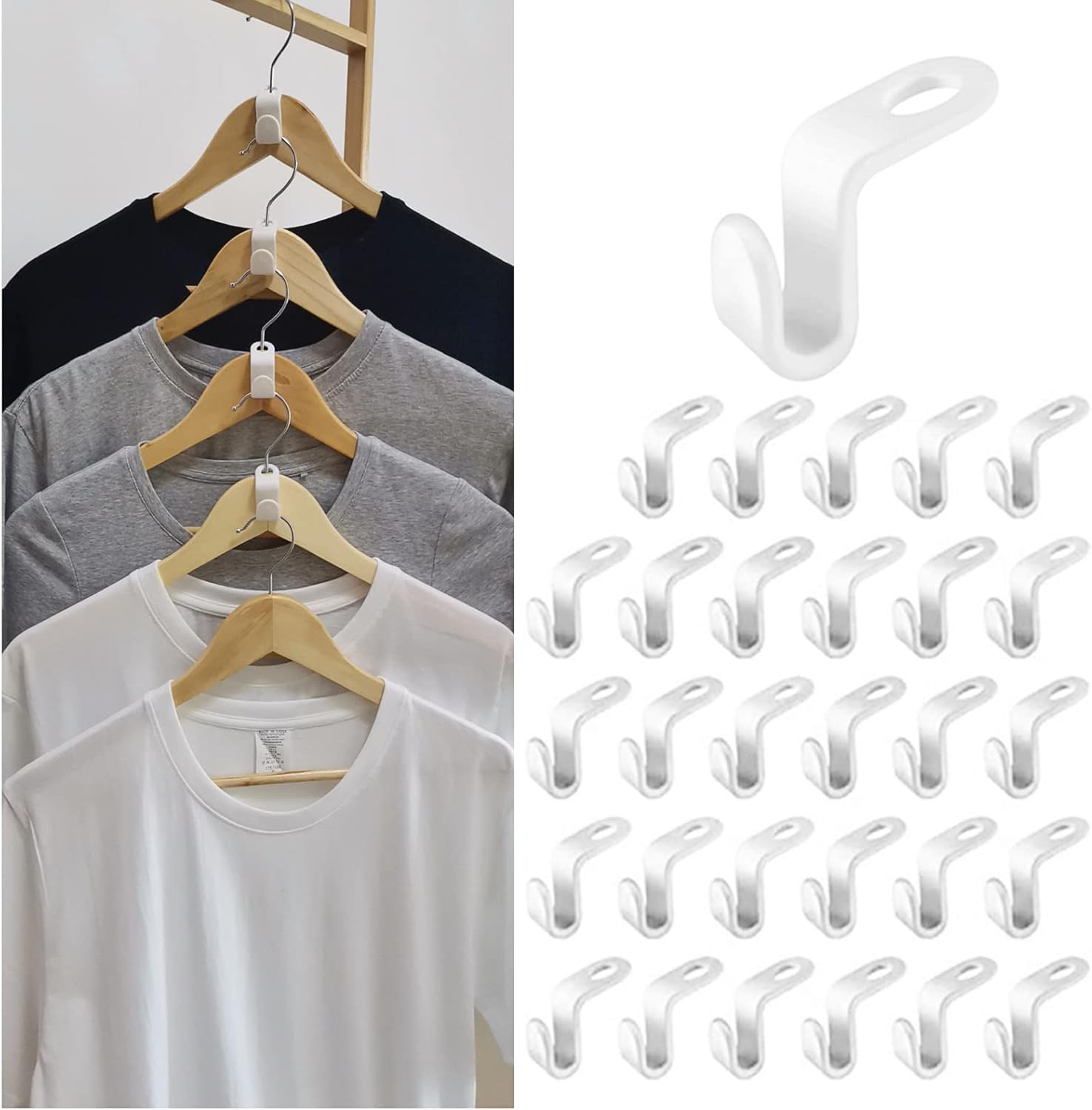 Clothes Hanger Connector Hooks 100Pcs Cascading Clothes