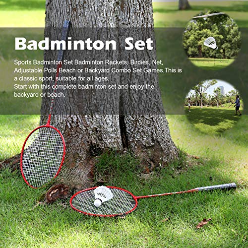 image for Roeam Outdoor Sports Badminton Rackets Set, 2 Pair Badminton Rackets f