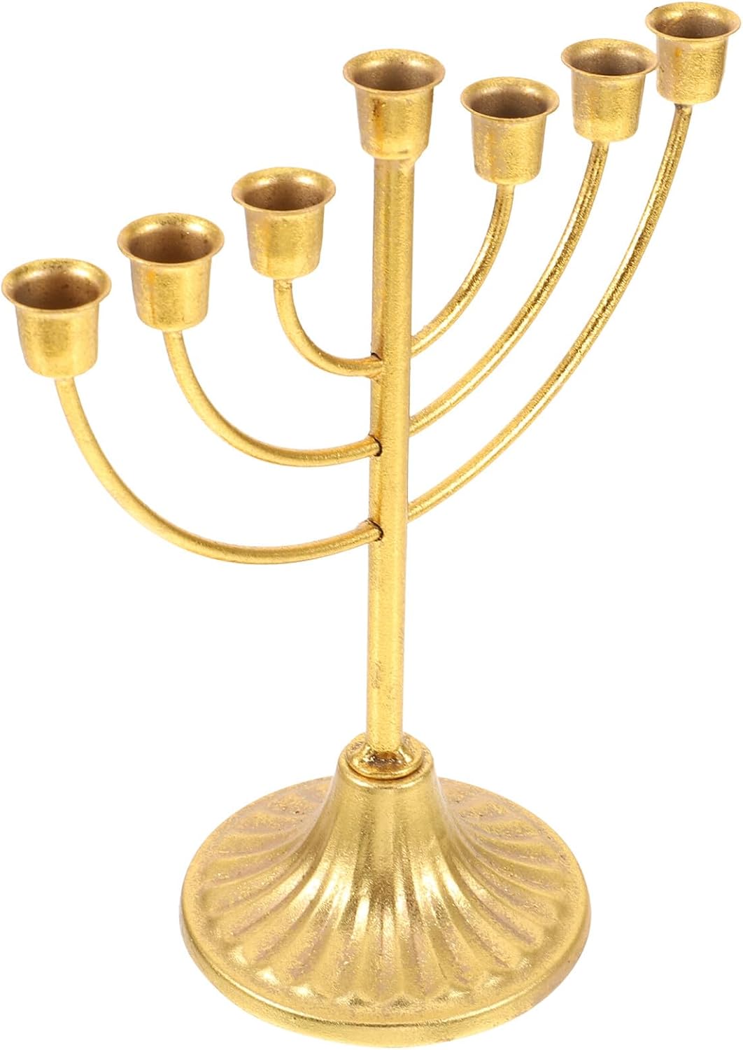 TIDTALEO Hanukkah 7-Branch Menorah Candle Holder Metal Jewish Candlestick for Dining Table Decor Chanukah Ornament Desktop Candleholder