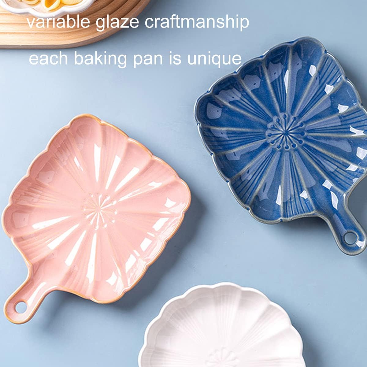 Enamel Roasting tin，Baking Tray Set，Porcelain Baking Dish Pie Pan Lasagna Pans Casserole Dish Quiche Dish Roasting Cooking Dishes, 1 Piece,Blue (Color : Blue) (Color : Wit) (Color : Wit)