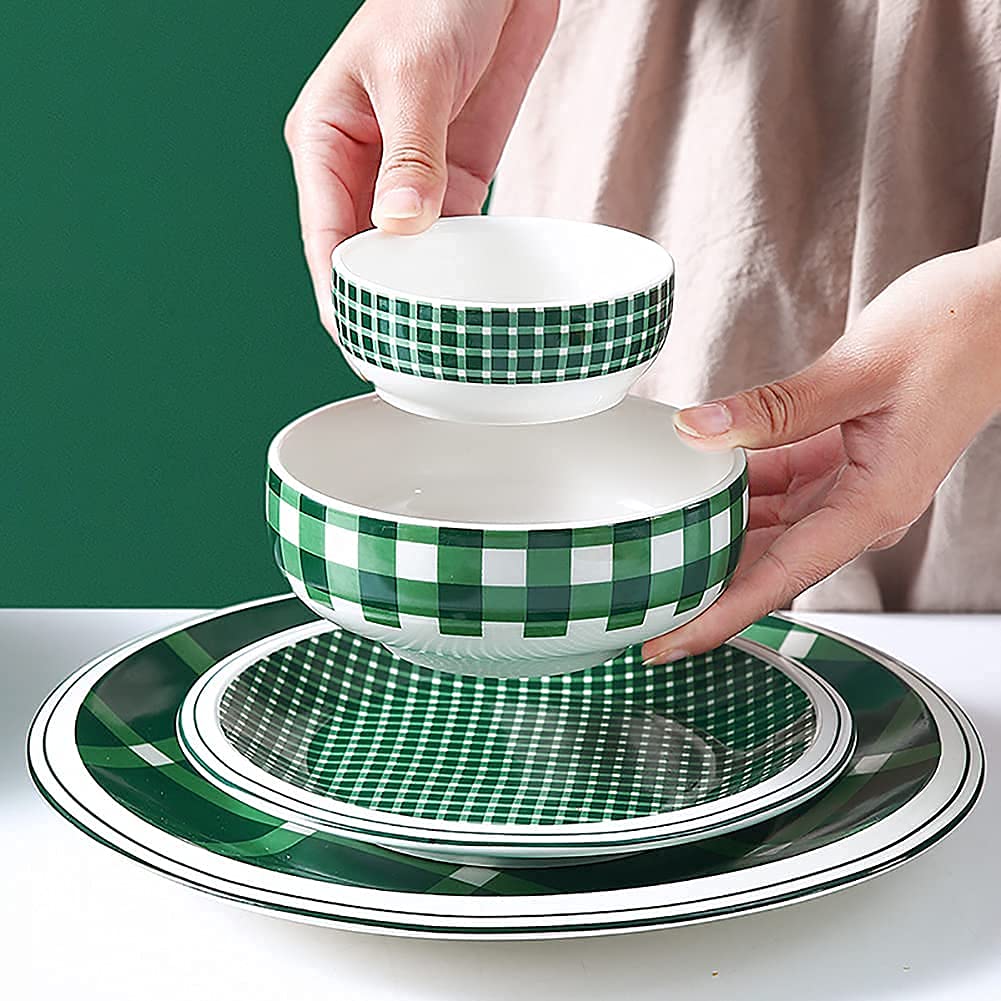 Amazon.co.jp: キッチン食器セット、セラミック食器セット、グリーン