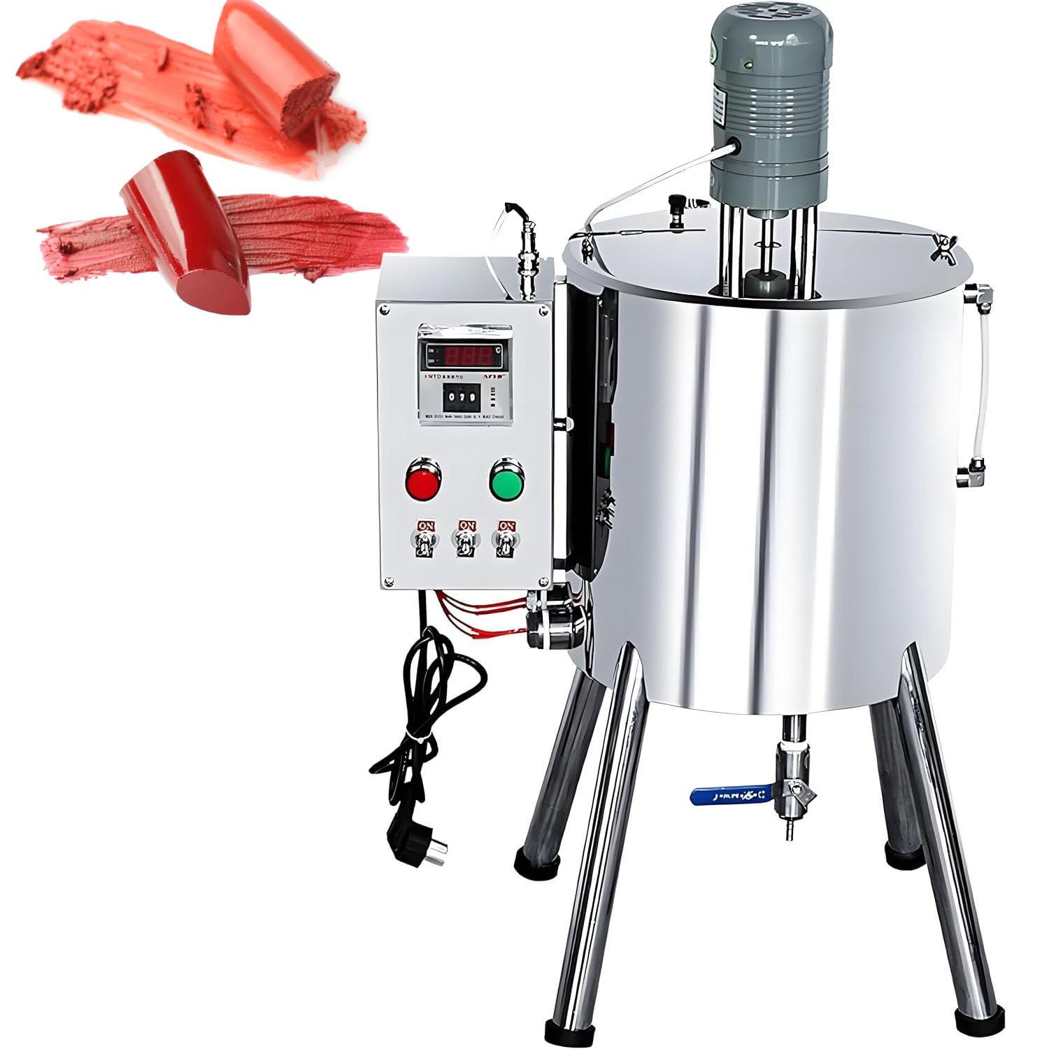 Stainless Steel Electric Beekeeping Extractor 30L Electric Heating Mixing Tank with Filling Nozzle Lipstick Ointment Wax with Temperature