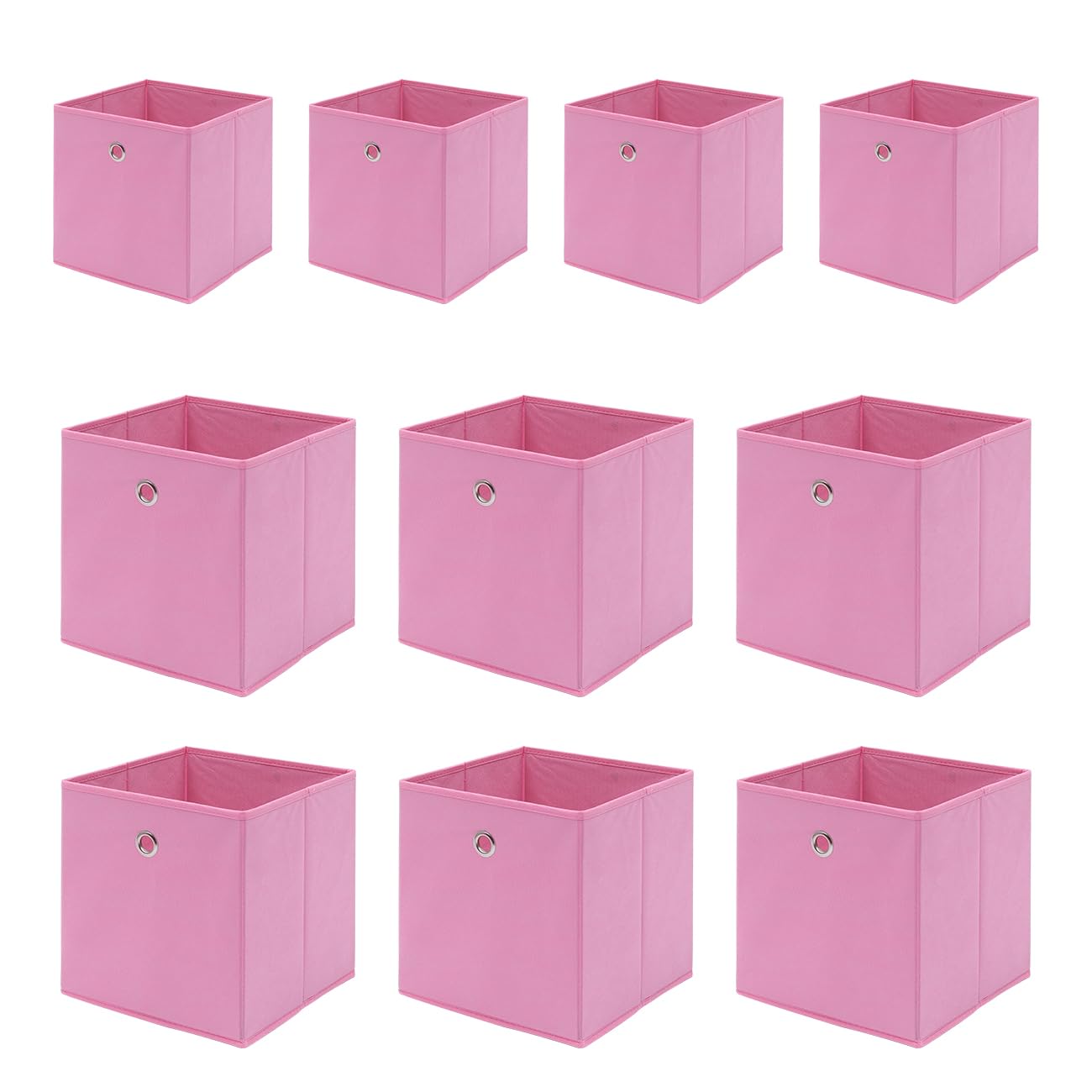 BonChoice 10Pcs Foldable Storage Cubes Boxes with Handle for Home Organization, Fabric Wardrobe Storage Box Organizer Basket Bins for Clothes Toys Towels, Collapsible&Durable
