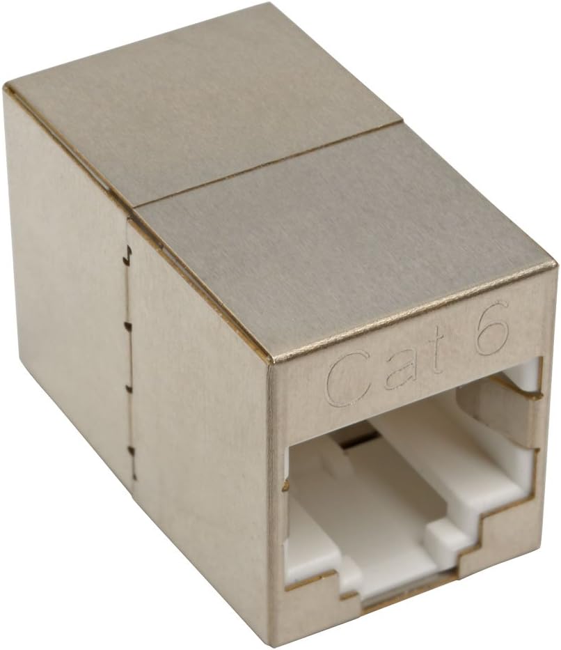 Tripp Lite Cat6 Gigabit Ethernet Straight-Through Modular Shielded In-Line Coupler RJ45 F/F TAA (N234-001-SH)