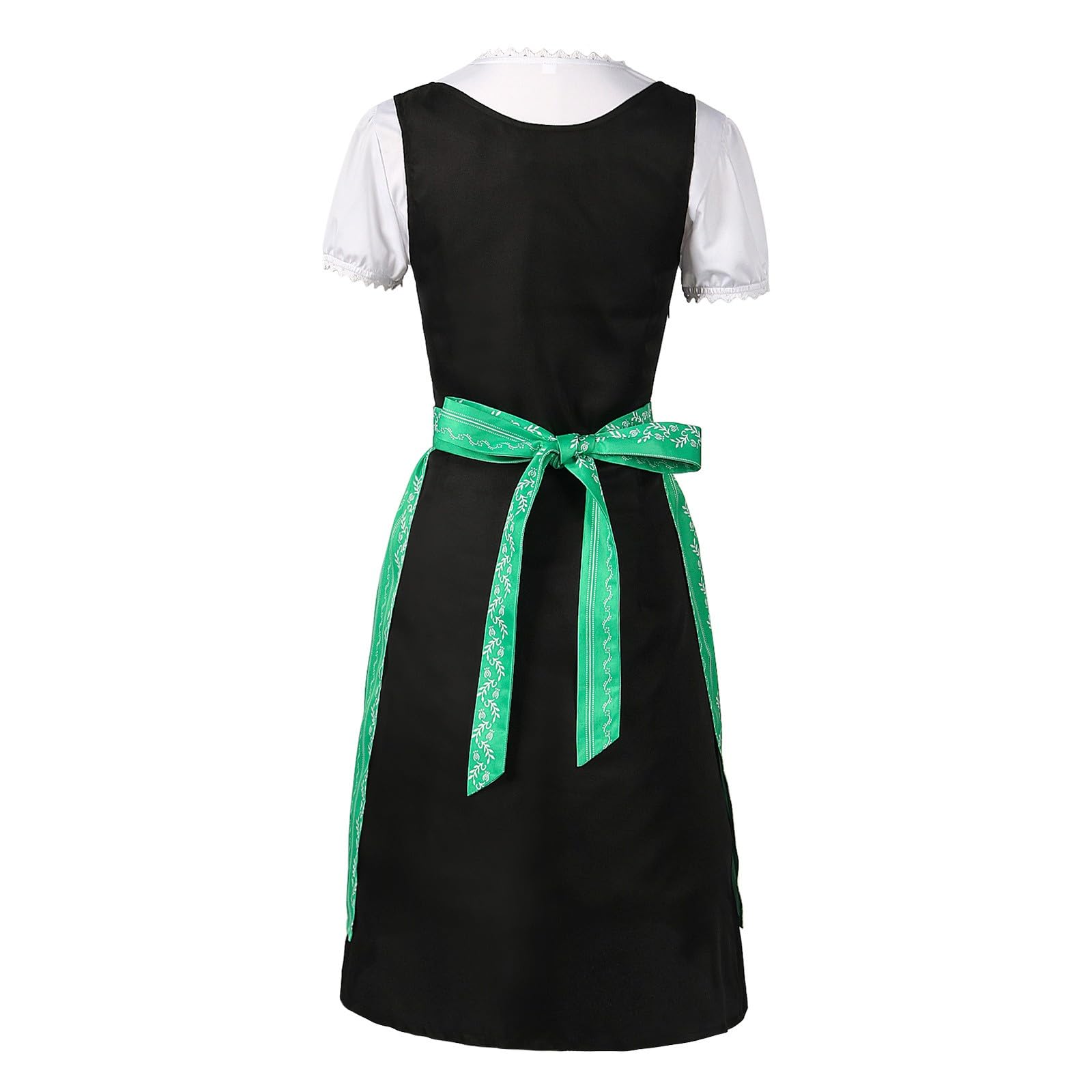 Generisch Damen Midi Dirndl Elegante Trachtenkleid, Trachtenkleid Trachtenmode Dirndlkleid Mit Spitze Kleider - Elegant Oktoberfest-Dirndl Dirndlbluse für Oktoberfest