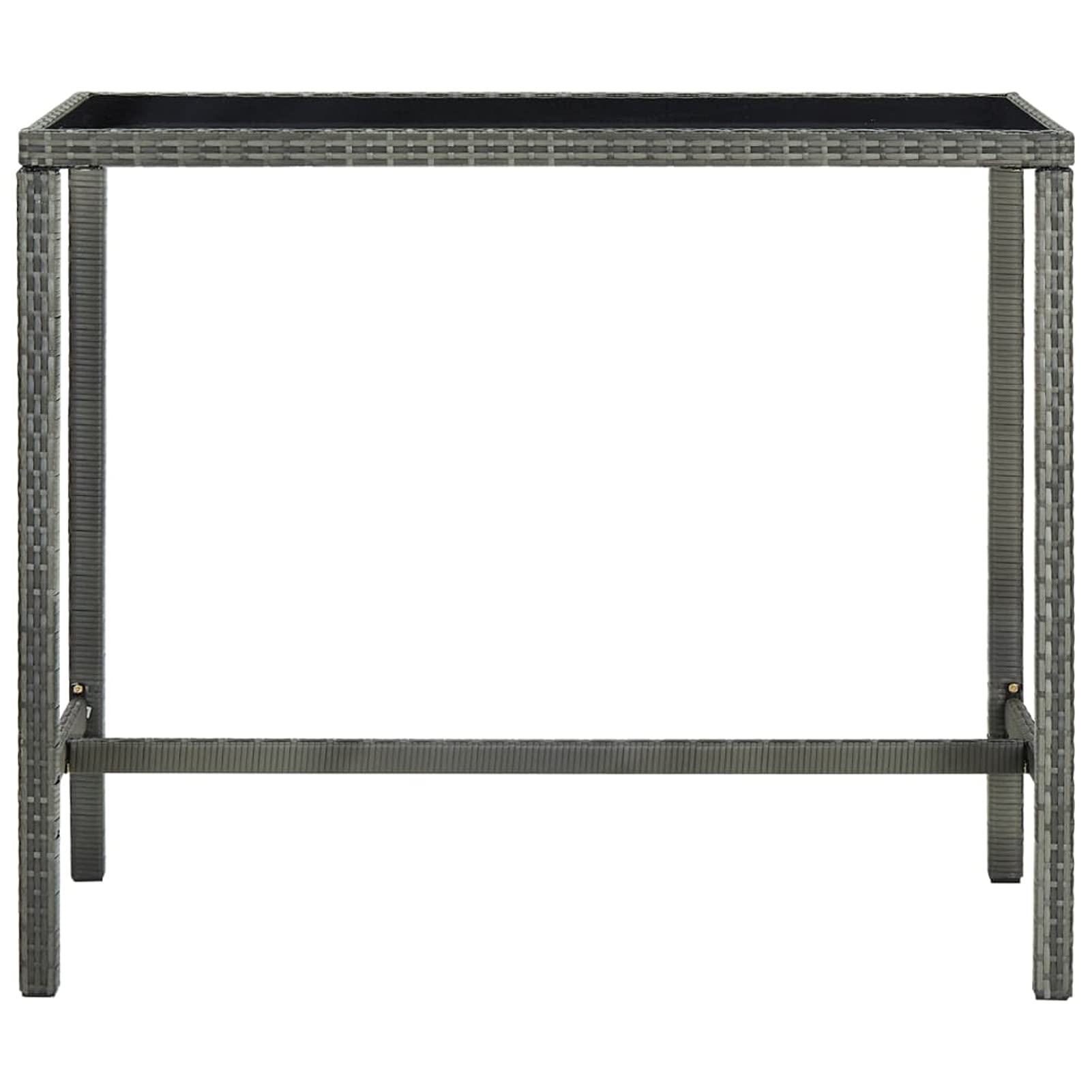 Rantry Set giardino esterno tavolo e sedie set tavolo e sedie giardino set mobili da bar giardino 5 pezzi e cuscini rattan sintetico grigio, 130 x 60 x 110 cm