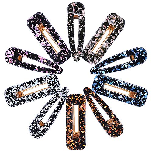 fani 10 Pcs Hair Clips Acrylic Resin Hair Clips Hairpins Waterdrop Square Barrettes Fashion Hair Accessories for Women Ladies Party Daily Hair styling
