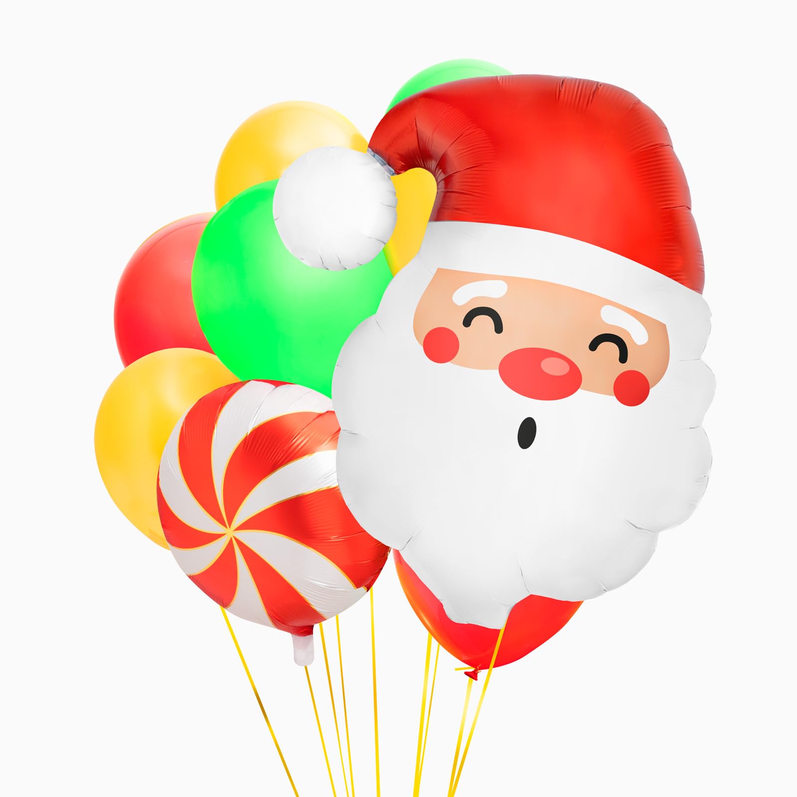 OH YEAH - Foil Balloon + Latéx Santa Claus Set for Christmas - 10 pieces - Tree, Party, Photocall and Holiday Events Accessories - Christmas Decoration - Unique Gift - Santa Claus - Suitable for Helio