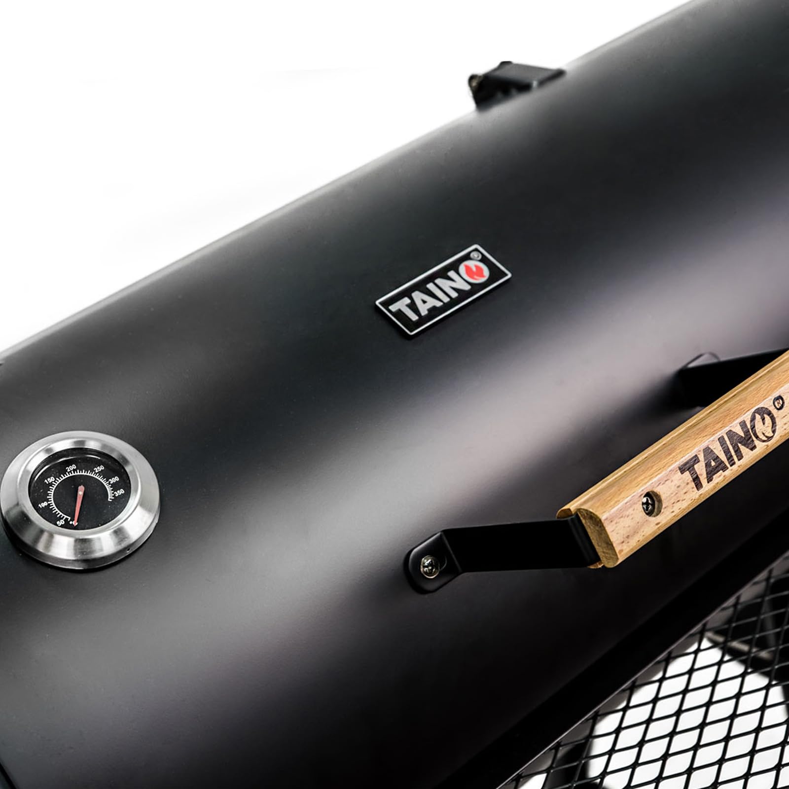 TAINO CHIEF 130 XXL Smoker 130kg BBQ GRILLWAGEN Holzkohle Grillkamin 3,5 mm Stahl PROFI-QUALITÄT Räucherofen (130 kg Smoker)