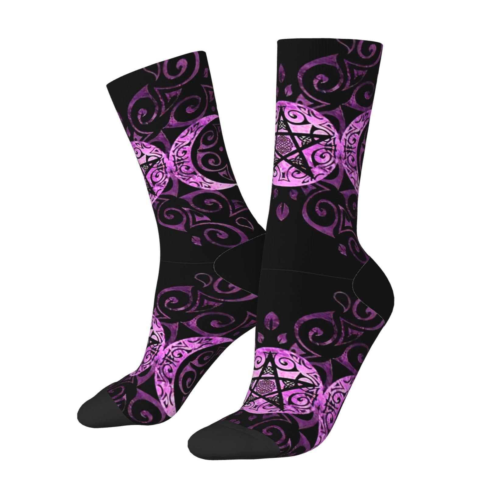 Anceky Triple Moon Goddess Wiccan Pagan Witch Socks Men and Women