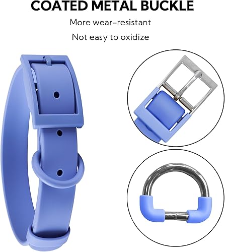 Miniatura 2 de Collar de perro impermeable, antiolor, ajustable, resistente, con hebilla de metal recubierta resistente al desgaste, más fuerte que el cuero para