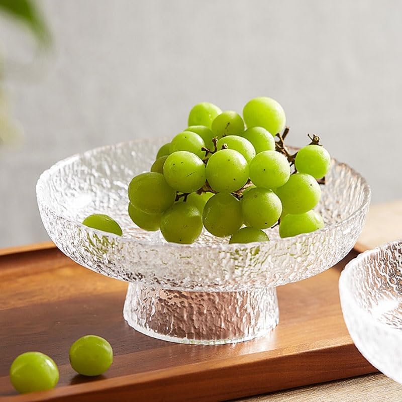 Hammered Glass Fruit Platter Snacks on The Coffee Table in The Living Room
