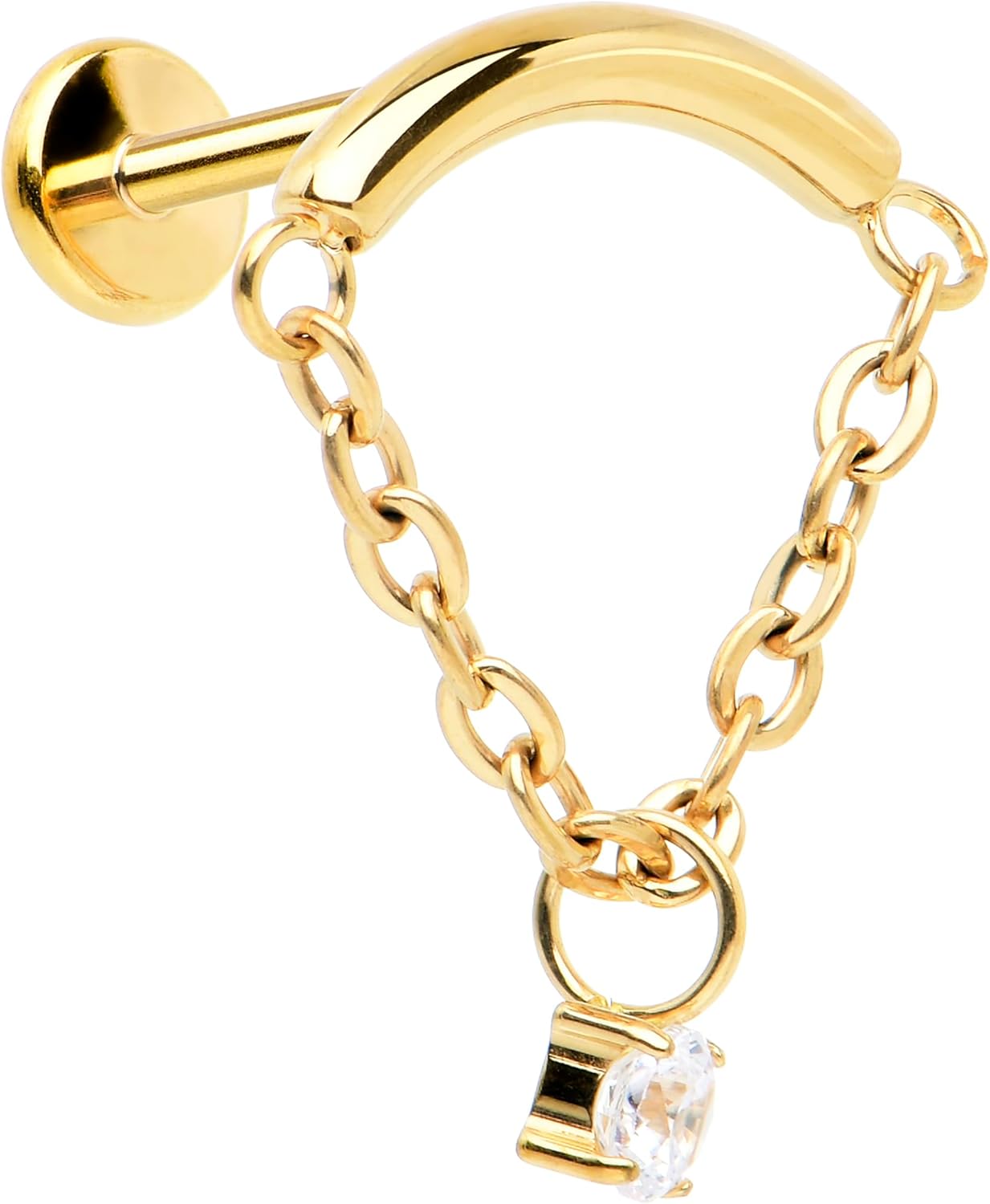 Body Candy 18G ASTM F-136 Titanium Hidden Helix Flat Back Earring Cartilage Chain Dangle Helix Earring 5/16"