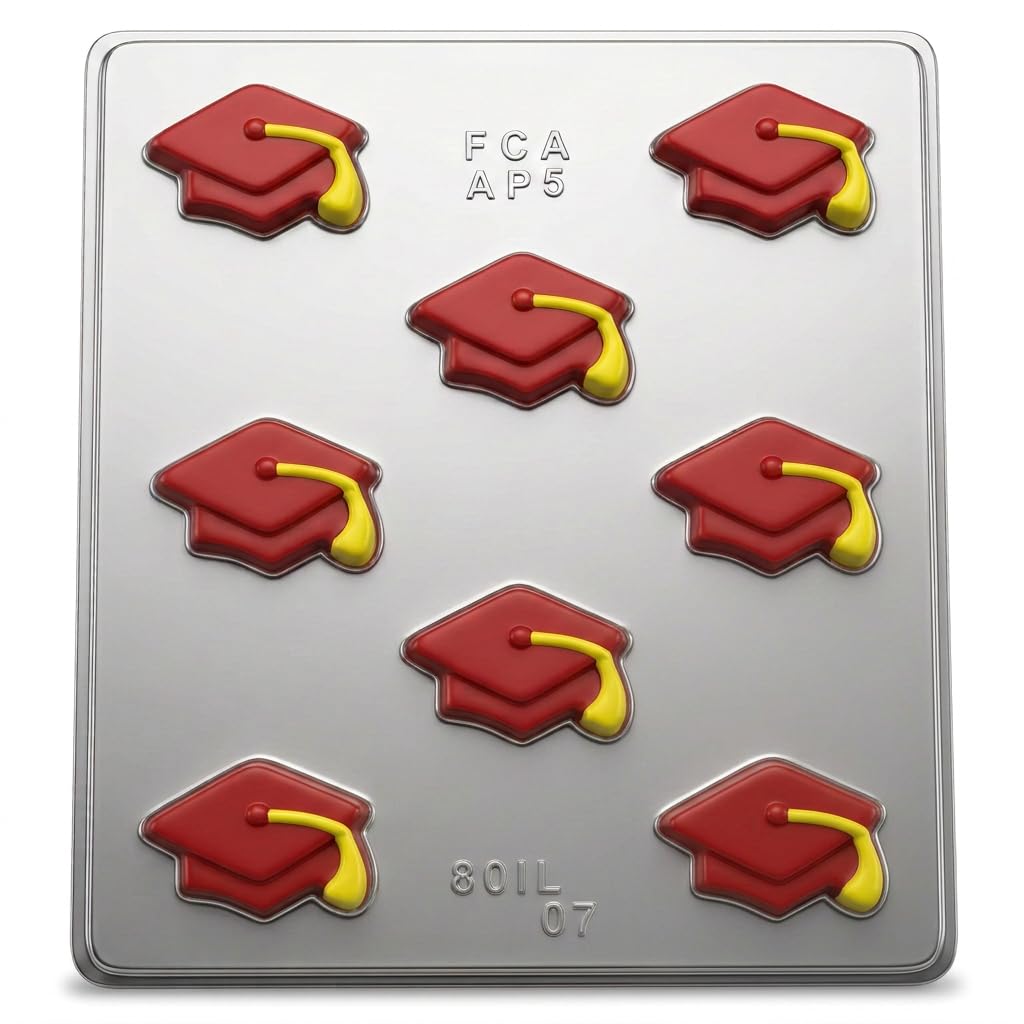 Bite Size Graduation Mortarboard Chocolate Candy Mold 8007 Candy Molds N More