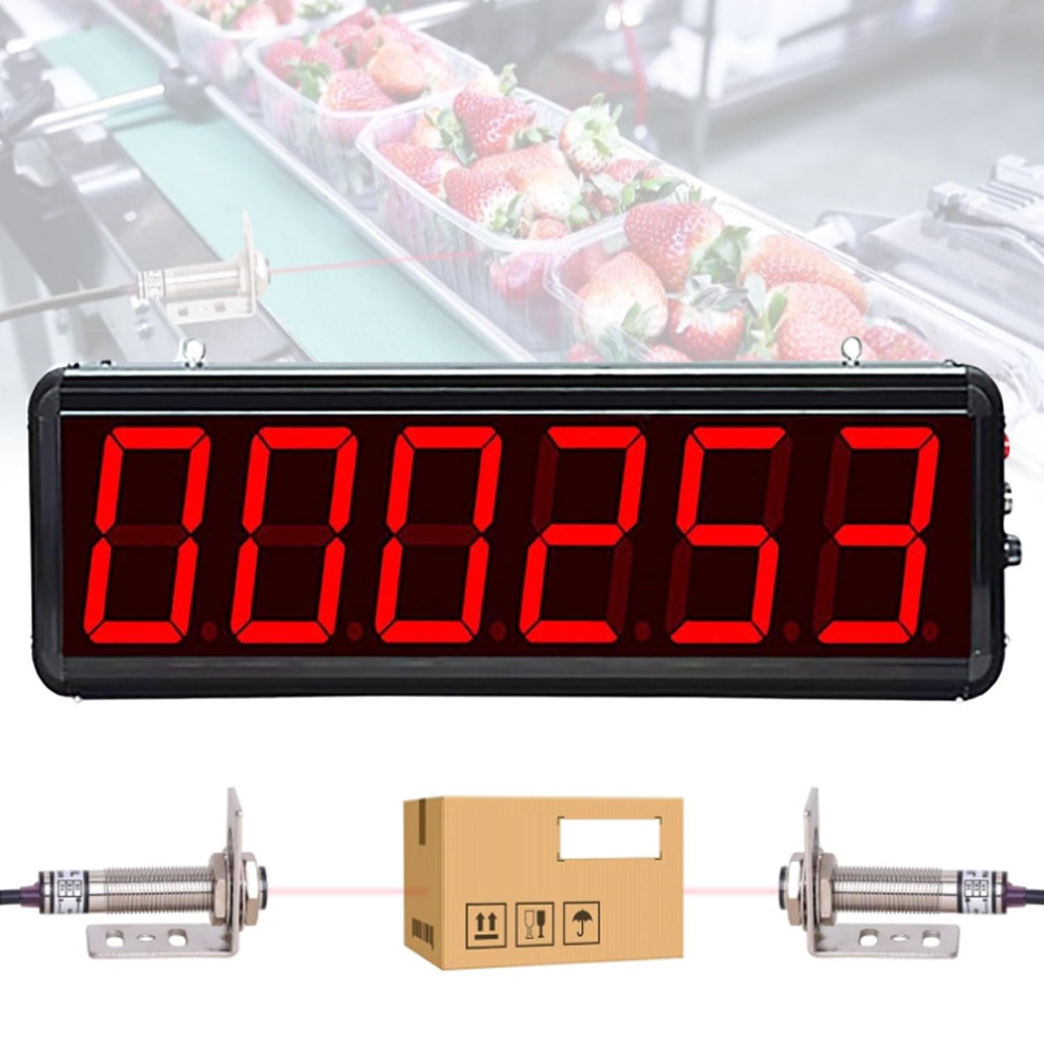 Contatore Regolabile, Display a 6 cifre da 4 Pollici, contatore a Doppia sonda con Memoria in Caso di interruzione di Corrente, sensibilità Regolabile e 2 metodi di ripristino p,
