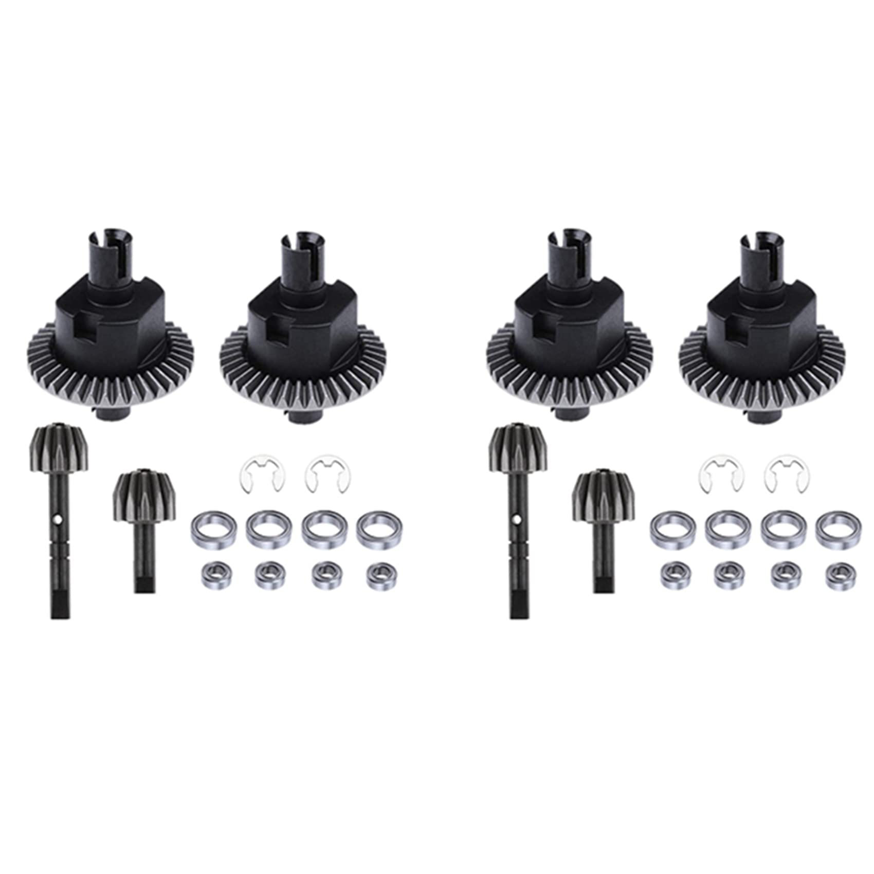 Boerunid 2X Front & Rear Differential and Gear Kit for Redcat Volcano 94123 94107 94111 94118 94166 1/10 RC Car Upgrade Parts