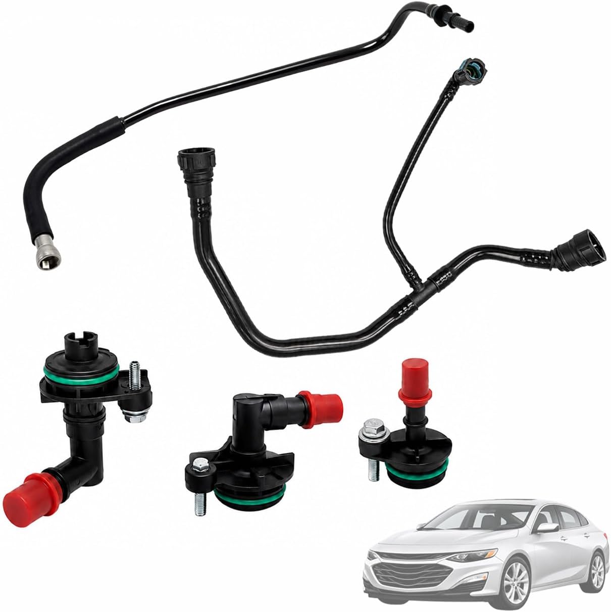 5PCS PCV Valve & Tube Repair Kit for Chevy Cruze 1.4L 2016-2019, Trax 1.4L 2019, Malibu 1.5L 2016-2024, Replace 12640659 12637666 12673862 12665644 12685407