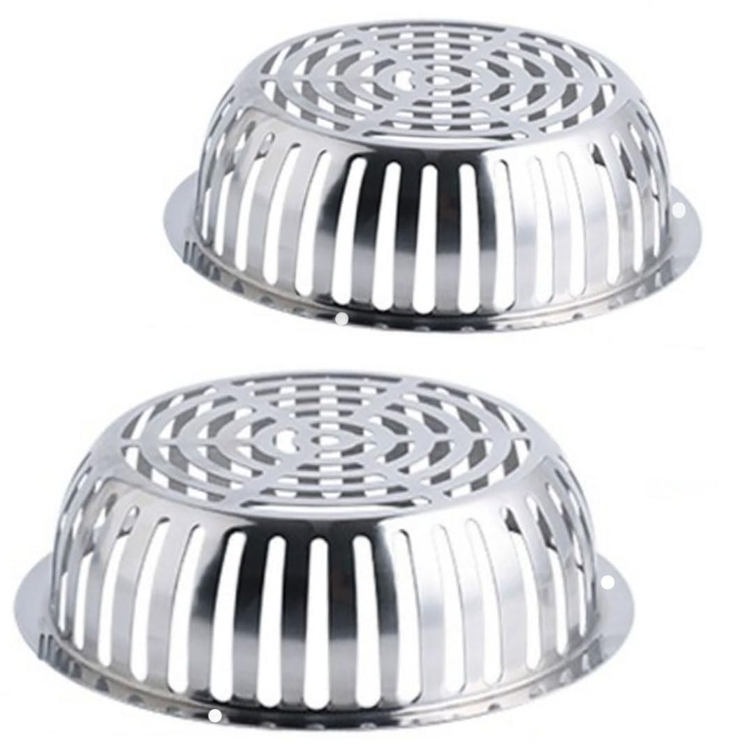 SUS304 Stainless Steel Roof Dome Drain Cover Strainer Anti-Clogging Atrium Grate 2pcs/pk (Φ: 8.5 inch-5PKS)