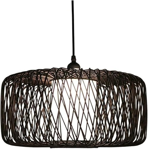 Lampada a Sospensione V-intage in Stile Sud-EST Asiatico, lampadario Nero Tradizionale, luci sospese in Stile Cesto con Lampada a Sospensione da soffitto in Stile Fattoria