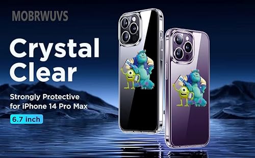 Mobrwuvs Tpu Cartoon Case For Iphone 12 Pro Max Cute 3D With Mike Wazowski And Sulley Pattern Animal Character Fun Design Cover Case Fashion Unique Transparent Phone Case #TOP6