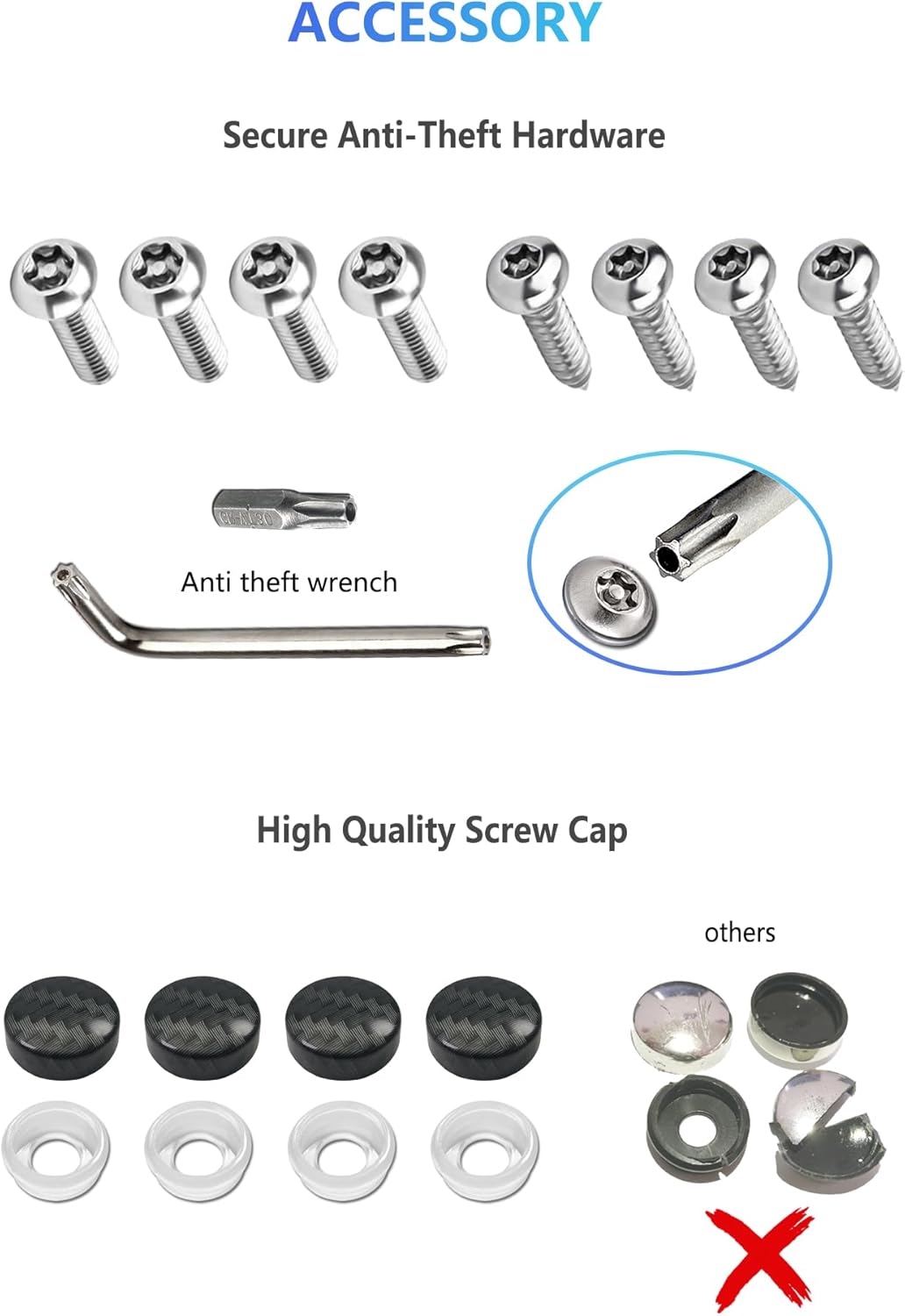 Carbon Fiber License Plate Frame - Handcrafted Premium Stainless Steel with Real Carbon Wrap, Universal 4-Hole Slim Black Car Tag Holder Includes Screws & Caps