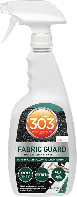 303 Marine Fabric Guard for Boat Covers & Canvas, 32 oz | Restores water and stain resistance on boat covers, canvas, and marine fabrics.