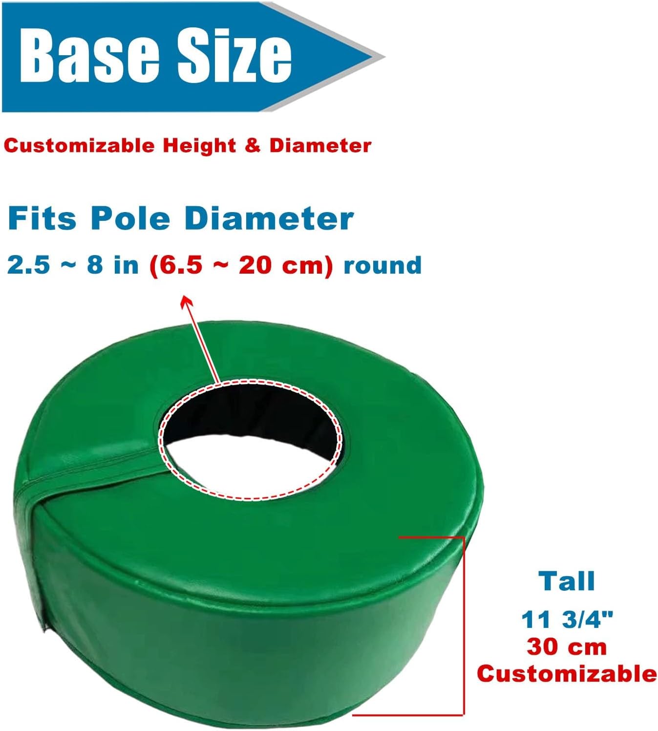 Universal Wrap Around Basketball Pole Pad Base for 2.5"- 8" Diameter Pole, Outdoor Garage Basement Post Protection