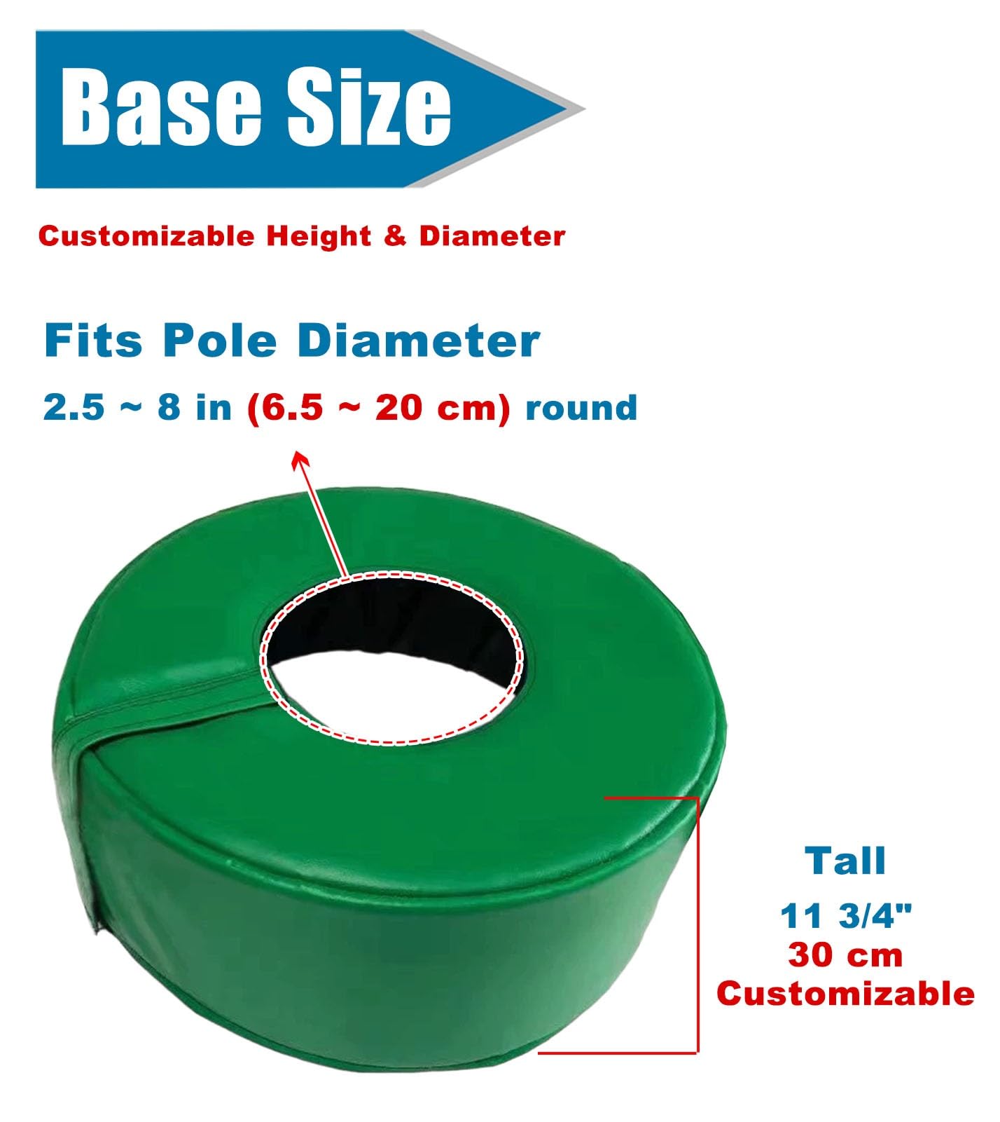 Almohadilla para bastón de baloncesto, acolchado universal envolvente para postes de 2.5 a 8 pulgadas de diámetro, para exteriores e interiores, acolchado protector de base