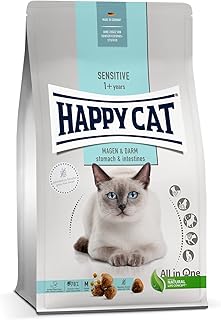 Happy Cat 70596- Care Magen & Darm - Katzen-Trockenfutter mit Ente für Sensible Katzen und Kater - 1,3 kg Inhalt product image
