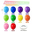 Bezente Assorted Rainbow Latex Balloons, 100 Pack, 12 Inch, Round, Bright Colours, for Birthday, Bridal Shower, Wedding Party Decorations (Multi colour) gallery image
