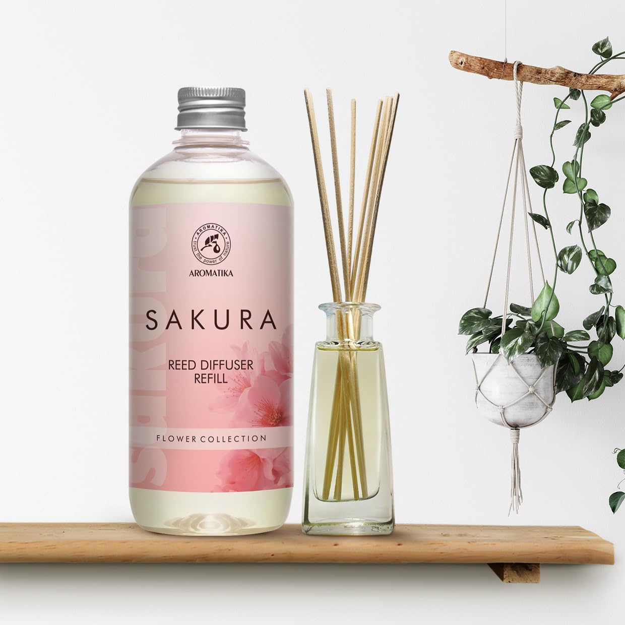 Recambio de Difusor Sakura 500 ml - Recambios de Aroma para Difusores de Carrizo - Fragancia Fresca y Duradera - Fragancias de Ambiente - para Hogar - Aromaterapia