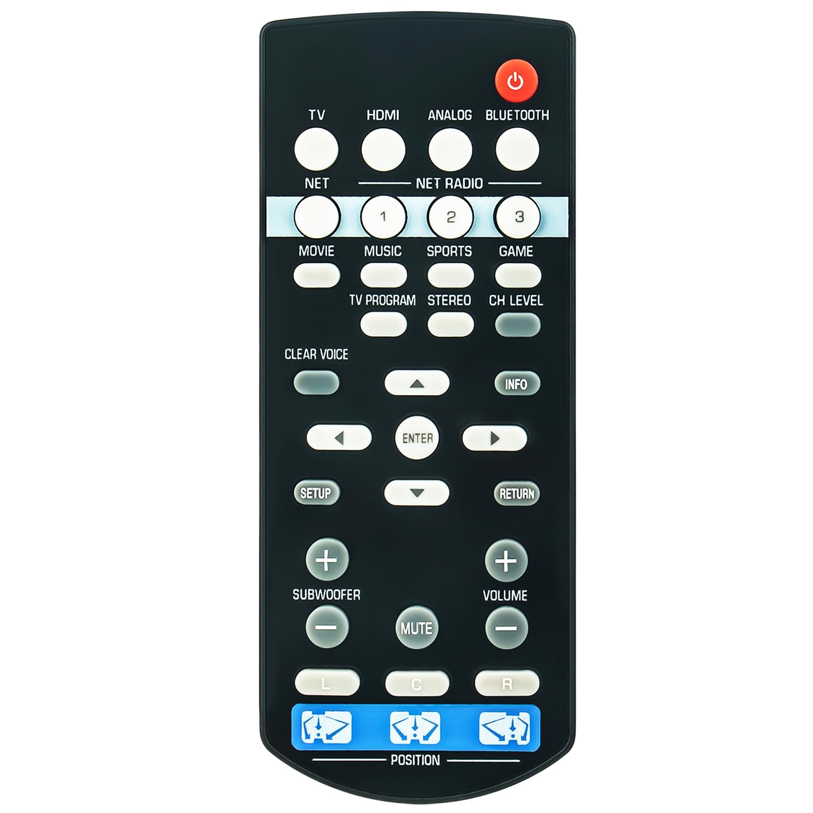 FSR86 ZP80780 - Mando a distancia de repuesto compatible con Yamaha Sound Bar SRT-1500 YSP-1600