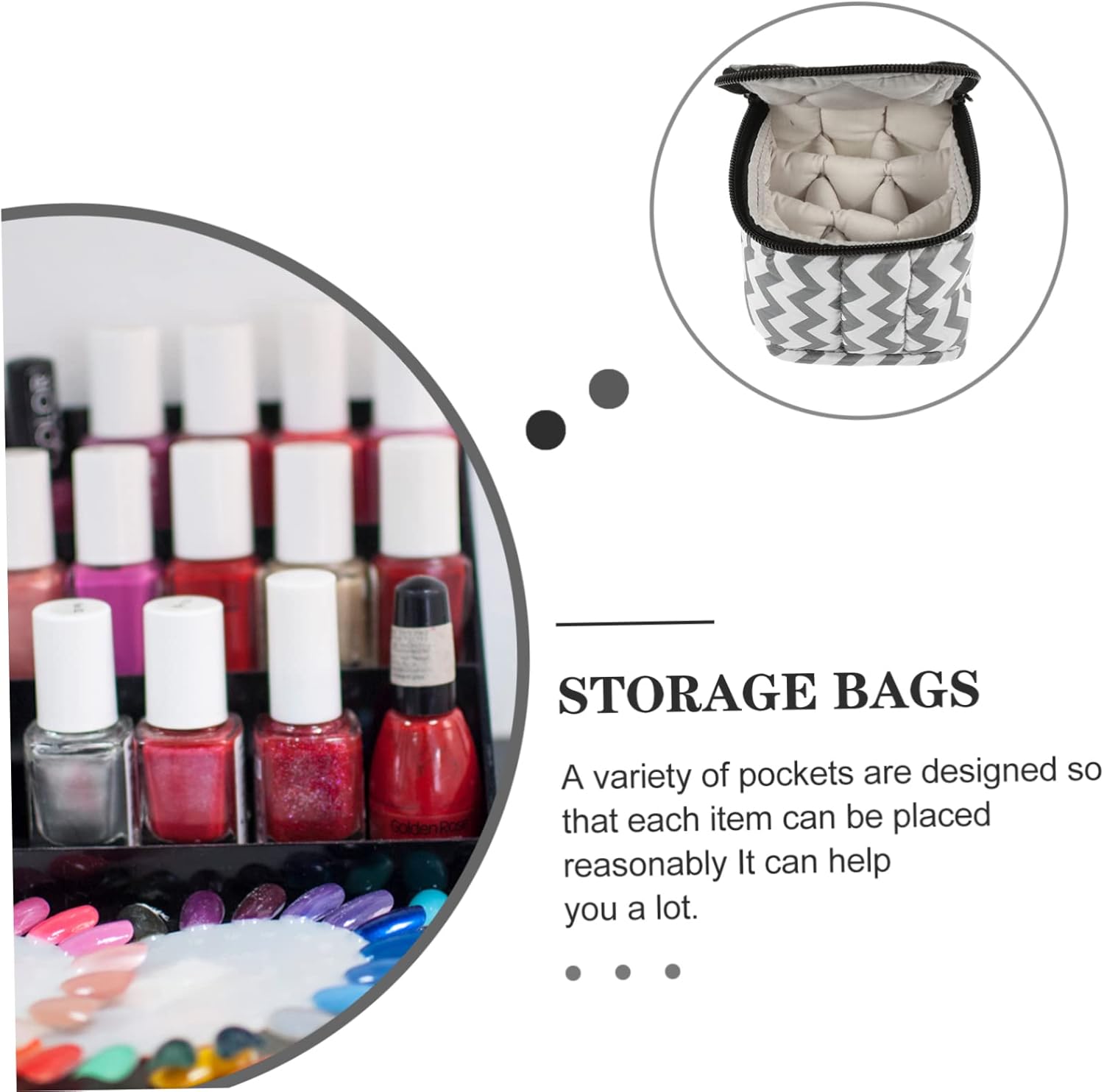 DOITOOL Pcs Nail Varnish Storage Case Compartment Nail Supplies Organizer Bag for Travel