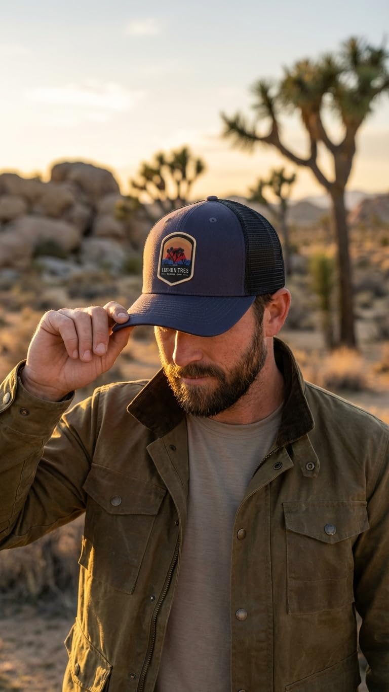 Joshua Tree Trucker Hat w/Mesh Backing National Park Woven Patch