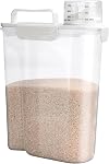 Viretec Rice Storage Container, 3 to 5Lbs Dry Food Airtight Container, Pet Dog Cat Food Canister, BPA Free Clear Plastic Kitchen and Pantry Organization Bin for Oatmeal, Grain, Cereal, Pasta, Flour