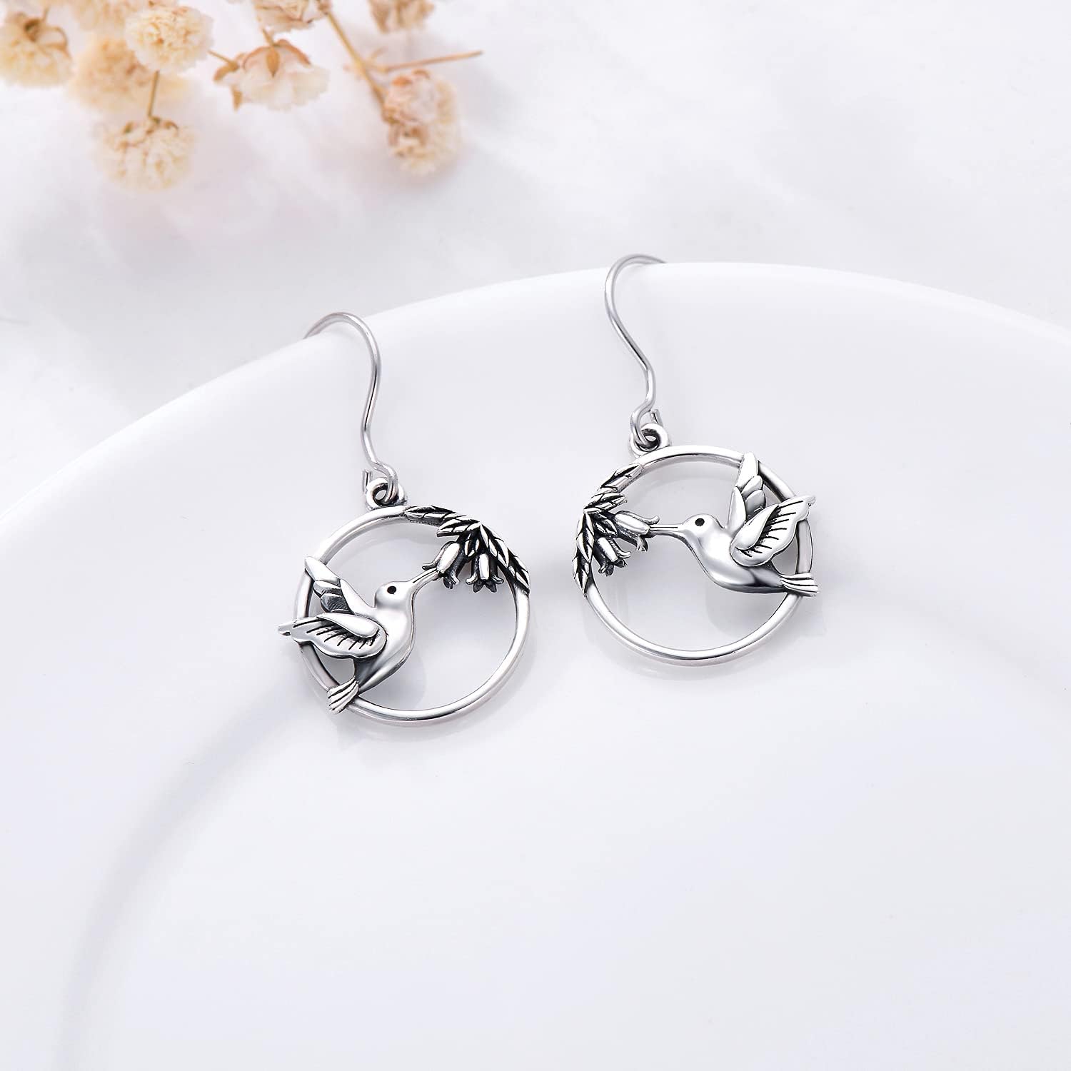SIMONLY Valentine's Day Gifts: Sterling Silver Bird Earrings - Hummingbird, Dragonfly, Butterfly & Cardinal Designs - Image 4