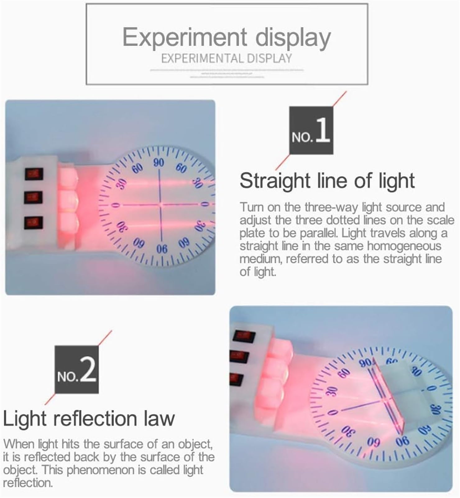 Kit De Experimentos Banco Óptico For Investigación Leyes Imágenes Lentes, Equipo Laboratorio Física Óptica Cóncavas Y Convexas