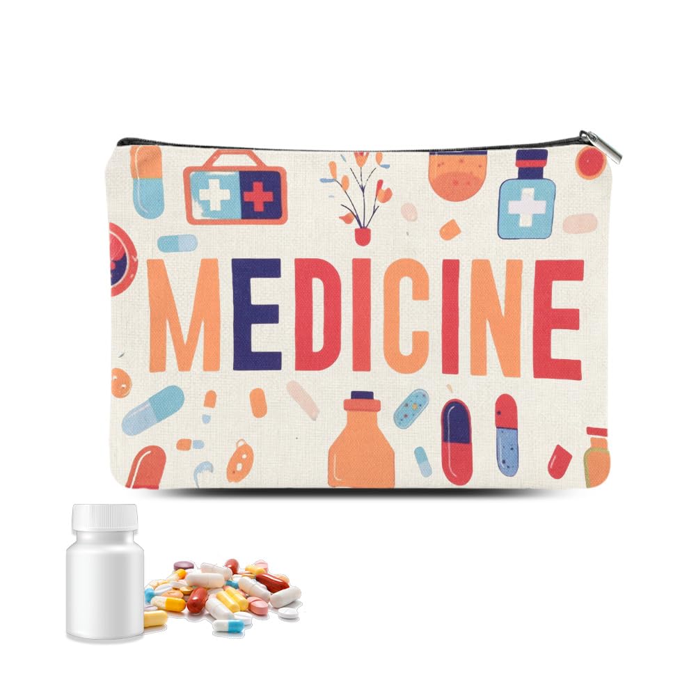 Funny Medicine Organiser Bags Portable Medical Cosmetic Bag for Women First Aid Medicine Pouch for Nurse Practitioner Pill Storage Bag for Travel Camping Home Medicine Toiletry Makeup Pouch