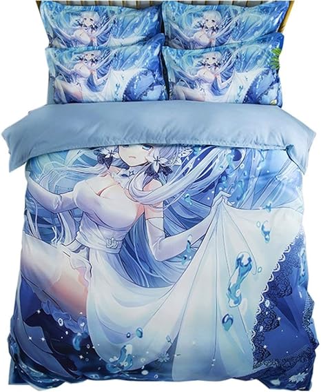 Amazon アズールレーンアニメベッドシーツ 4点セットベッドシーツ Size 48inch 寝具カバーセット オンライン通販