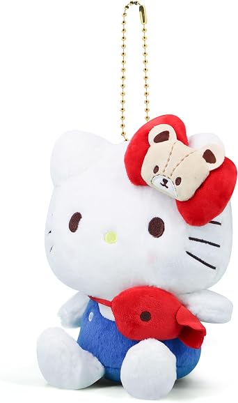 4 Inch Kawaii Cute Cartoon Kitty Keychain - Soft Plush Stuffed Animal Charm for Bags, Backpacks & Gifts for Fans