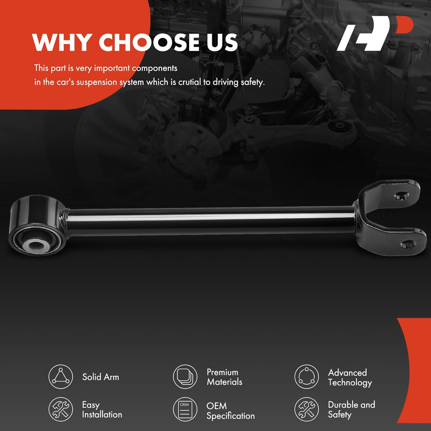 A-Premium Rear Upper Control Arm, with Bushing, Compatible with Dodge Journey 2009-2010, Avenger 2008-2010, Chrysler Sebring 2007-2010