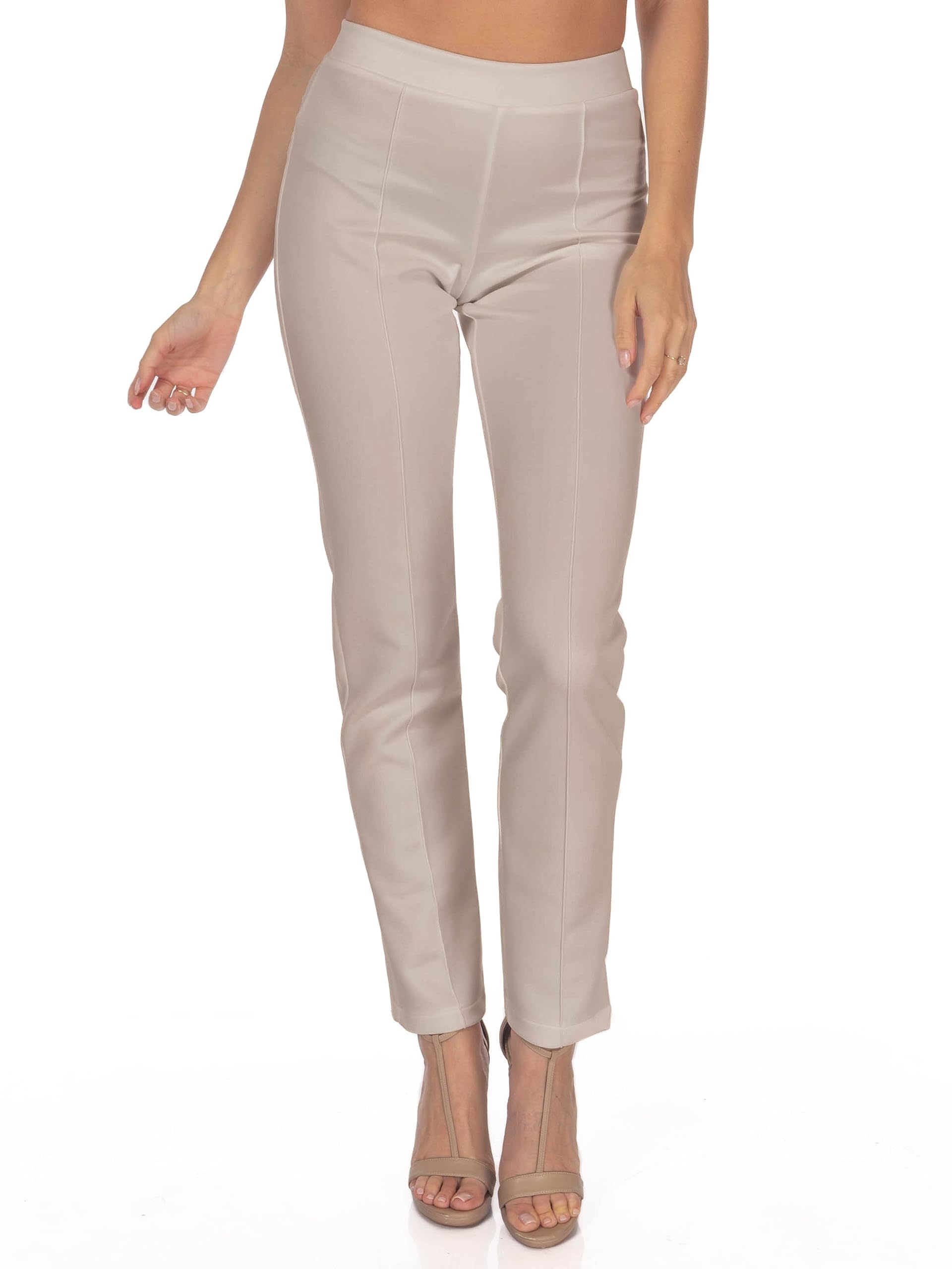 The DFF ShopWomen's High-Waist Slimming Solid Stretchy Front Pleated Tapered Pants (Size: S-5X)